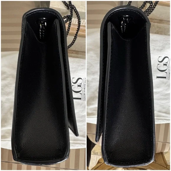 Saint Laurent YSL Medium Grain De Poudre Embossed Leather Black Shoulder Bag - Picture 6 of 16